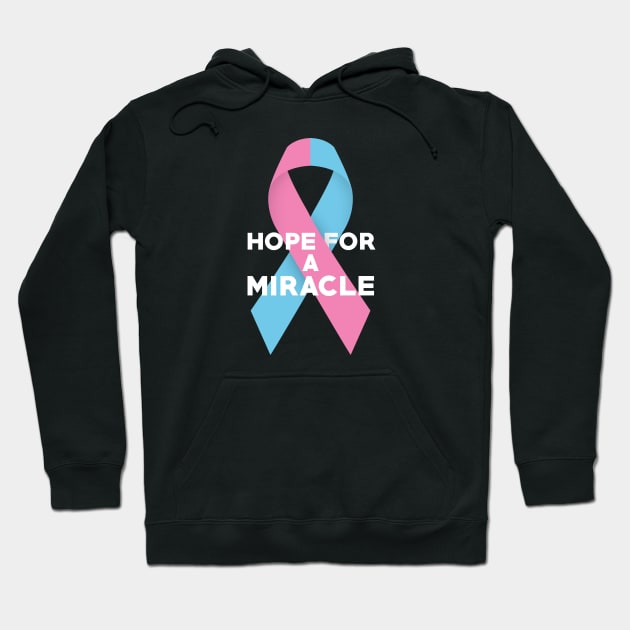 Hope For A Miracle Pink Blue Ribbon Hoodie by mia_me